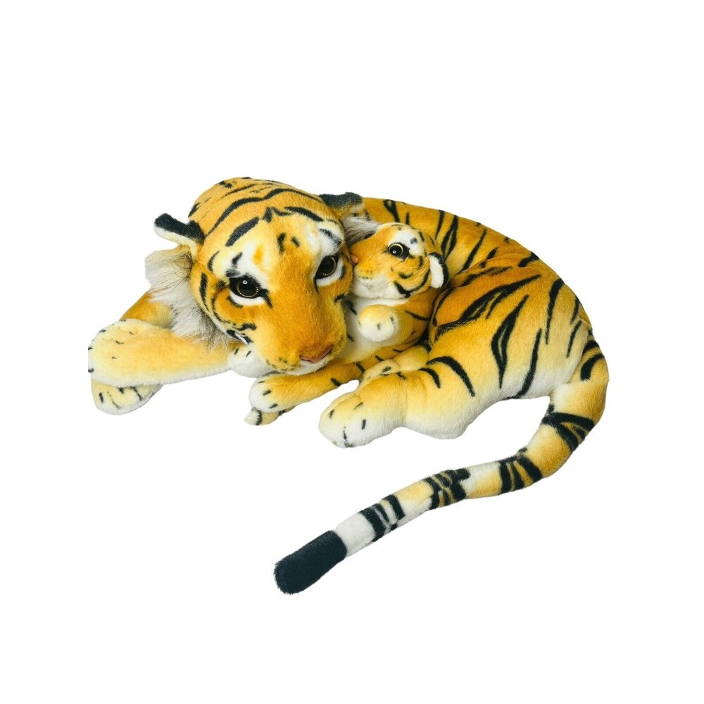 Plush Bengal Tiger and Cub 18 inches Stuffed Animal Toy Cuddle Cute